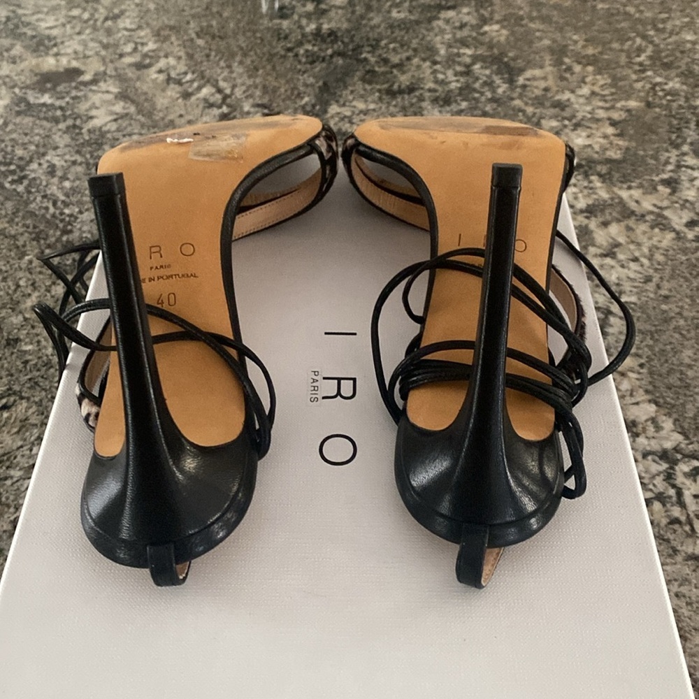 IRO Capucin zebra-print calf hair and leather sandals - Picture 6 of 8